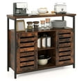 thumbnail image 1 of Costway Buffet Armoire Industrielle Bahut Armoire de Rangement avec Porte à Lattes à Pousser pour Ouvrir, 1 of 10