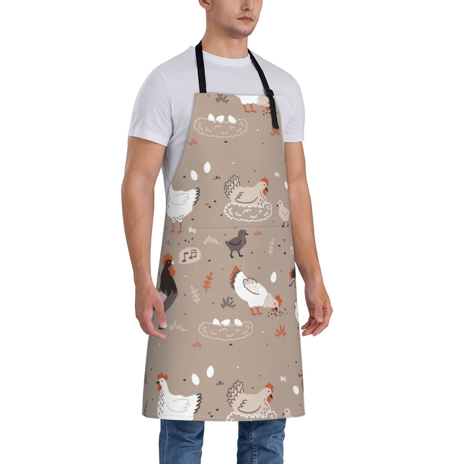 Kdxio Chicken Apron with Pockets Adjustable Kitchen Aprons for Men Women Waterproof Aprons for Cooking,Drawing,Crafting, Baking Household Cleaning