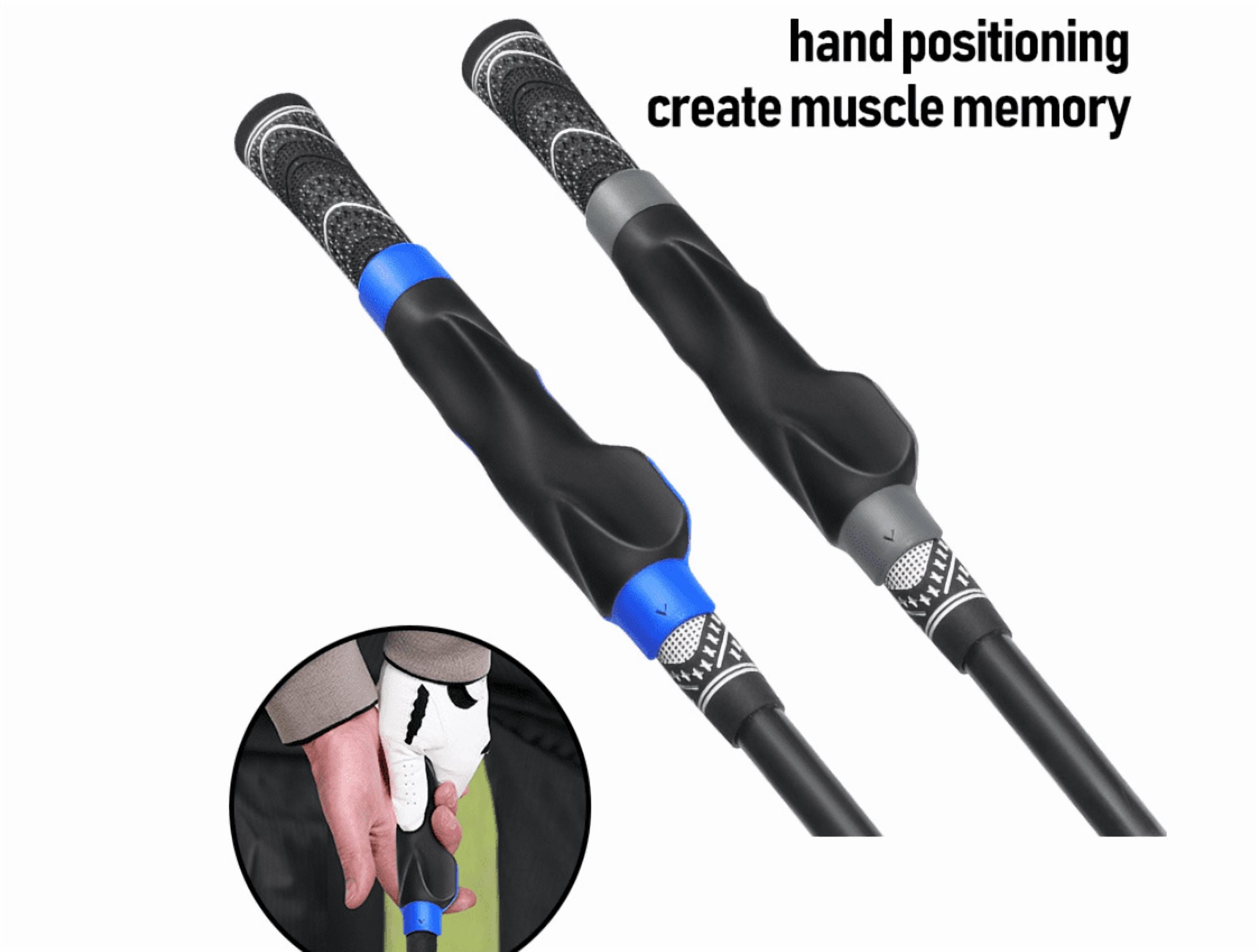 Game Swing 2pcs Golf Grip Trainer - Left-Handed Portable Grip Fix for Strength & Accuracy - Swing Aid for Outdoors & All Skill Levels,blue