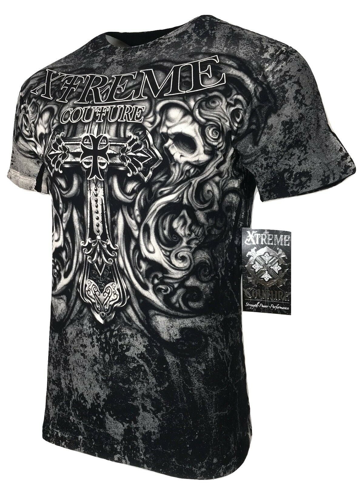 XTREME COUTURE by AFFLICTION Men T-Shirt HADES Skulls Biker MMA GYM S ...