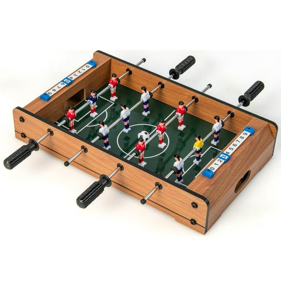Costway Mini Table de Football pour Joueur Double avec Poignée Durable 2 Salles de Jeux de Football