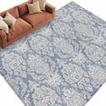 thumbnail image 3 of 6x9 Area Rugs, Blue Boho Non-Skid Rubber Backing Large Rectangle Rugs - Living Room Bedroom Home Office, Vintage Mexican Ethnic Floral Southwestern Indoor Floor Mat Carpets Washable Rug, 3 of 9