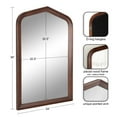 thumbnail image 3 of Kate and Laurel Tudor Traditional Wooden Arch Wall Mirror, 24 x 36, Walnut Brown, Vintage Arched Hanging Mirror with Pointed Arch and Pieced Wood Frame, 3 of 8