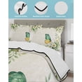 thumbnail image 4 of Quilts Twin Size Bedding Set, Spring Floral Lightweight Quilted Comforter, Watercolor Botanical Flowers Butterfly Beige Soft Reversible Bedspread Coverlet with Pillow Covers for All Season, 68" x 86", 4 of 7