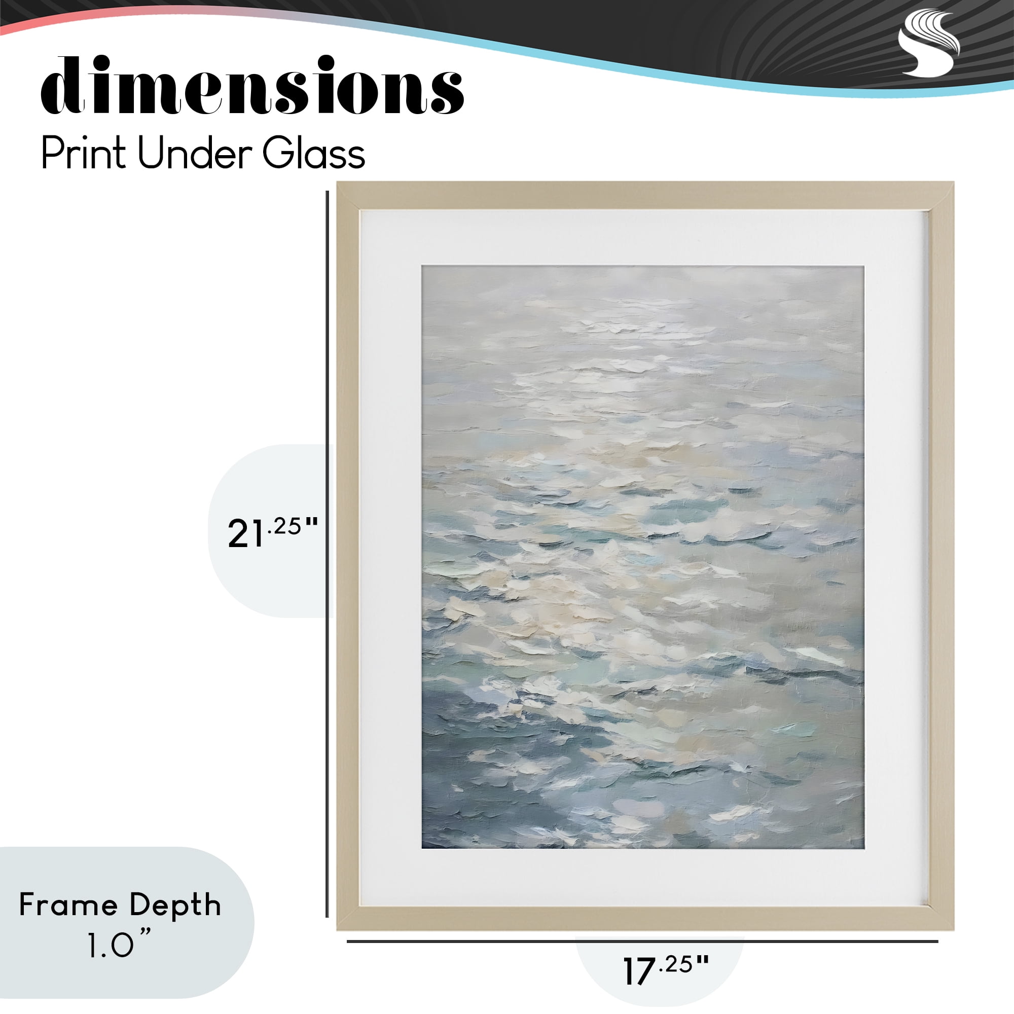 Stupell Industries Shallow Reflections Calm Sea Birch Framed Print Under Glass, design by Riley B