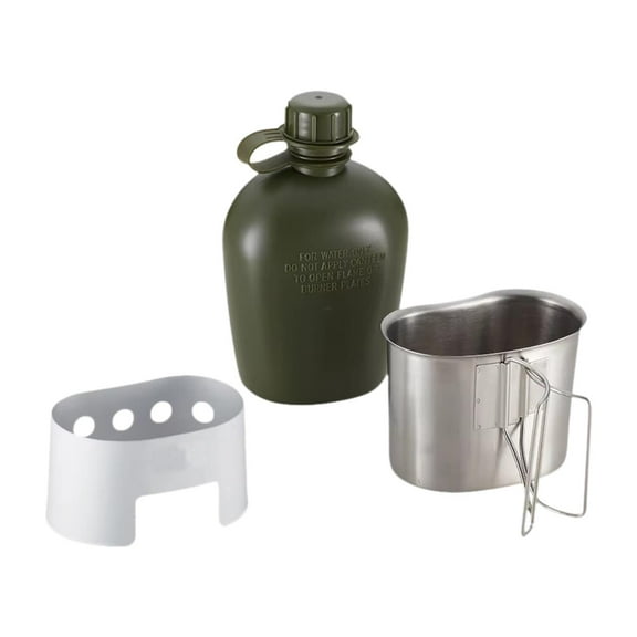 QccHieUs Military Canteen Set 75ml Cup Sturdy Accessories for Hiking Camping Fishing