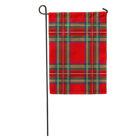 SIDONKU Green Ribbon Tartan Pattern Plaid Christmas Scottish Flat Red Flannel Garden Flag Decorative Flag House Banner 12x18 inch