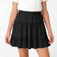thumbnail image 6 of Tdoqot Girls Ruffle Skirts- Elastic Waist Cute A-line Casual A-Line Uniform Mini Skirt Black Size 10, 6 of 6