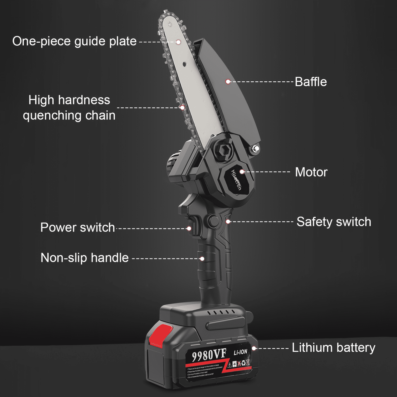 Hisecren Electric Handheld Mini Chainsaw, Lightweight, Comfortable