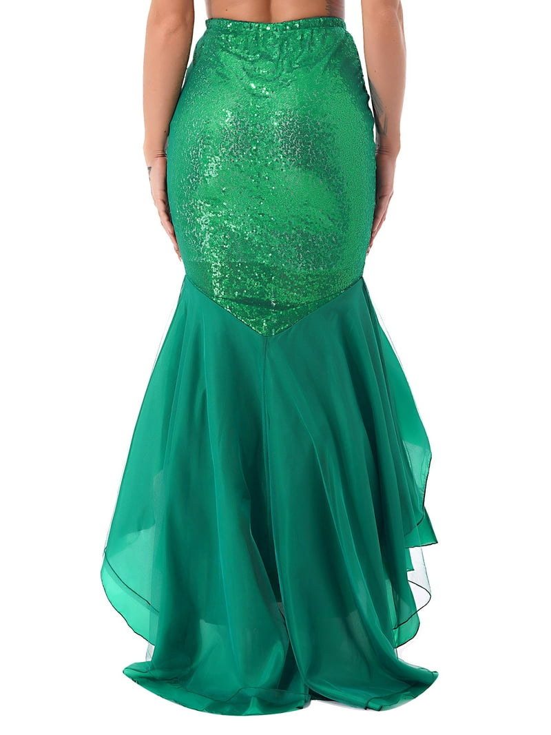 YEAHDOR Womens Fish Tail Skirt Ladies Halloween Carnival Long