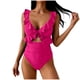 thumbnail image 1 of Trajes de Baño de Corte Alto para Mujeres de Color Sólido con Cojín de Pecho, sin Soporte de Acero Traje de Baño Dividido con Cordón Suelto, Cintura Alta, 1 of 7