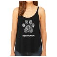 thumbnail image 1 of LA Pop Art Women's Premium Word Art Flowy Tank Top - Rescue Mom, 1 of 2
