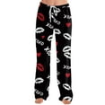 thumbnail image 4 of Hearthz Valentines Pajamas Pants for Women Love Heart Graphic Pajama Pants Women Drawstring Wide Leg Holidays Sleep Pants for Women, 4 of 7