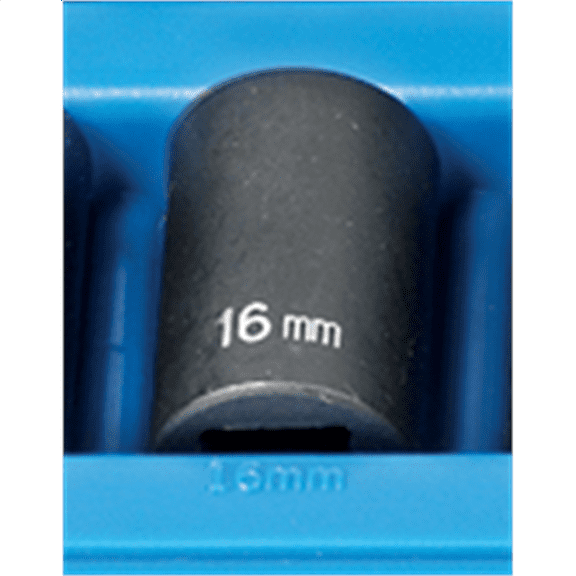 Grey Pneumatic 1/2" Drive x 16mm Standard - 12 Point Socket