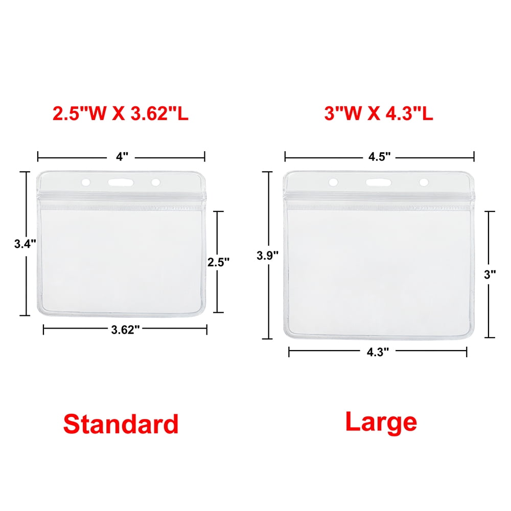 MUKA 50 Pcs Translucent Retractable Badge Holder Reel with Clear Horizontal Style ID Card Holders