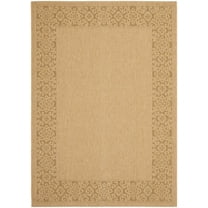 SAFAVIEH Courtyard Catherine Geometric Indoor/Outdoor Area Rug, Natural/Gold, 5'3" x 7'7"