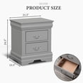thumbnail image 4 of Aukfa 2-Drawer Nightstand, Mid-Century Modern Wood Bedside Table for Bedroom/Living Room/Guest Room,Gray, 4 of 6