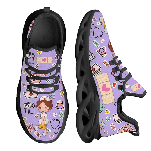 Zapatos de enfermería blancos para mujer, zapatillas deportivas de malla transpirables con diseño de marca para enfermeras, médicos y atención médica