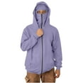 thumbnail image 4 of Txeol Mens Balaclava Hoodie with Mask Long Sleeve Zip Up Hoodies Windproof Fleece Lined Double Hood Sweatshirt with Pockets,Rose Gold,L, 4 of 10