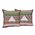 thumbnail image 6 of Ambesonne Ethnic Throw Pillow Cover 2 Pack, Folkloric Ornaments Boho, 18", Pink and Brown, 6 of 6