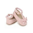 thumbnail image 4 of Franhais Newborn Anti-slip Shoes, Baby Girls Hollow-out Solid Color First Walking Shoes with Bow, 4 of 8