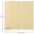 thumbnail image 3 of HOMCOM 6 Ft 4 Panel Room Divider, Folding Bamboo Privacy Screens, Natural, 3 of 10