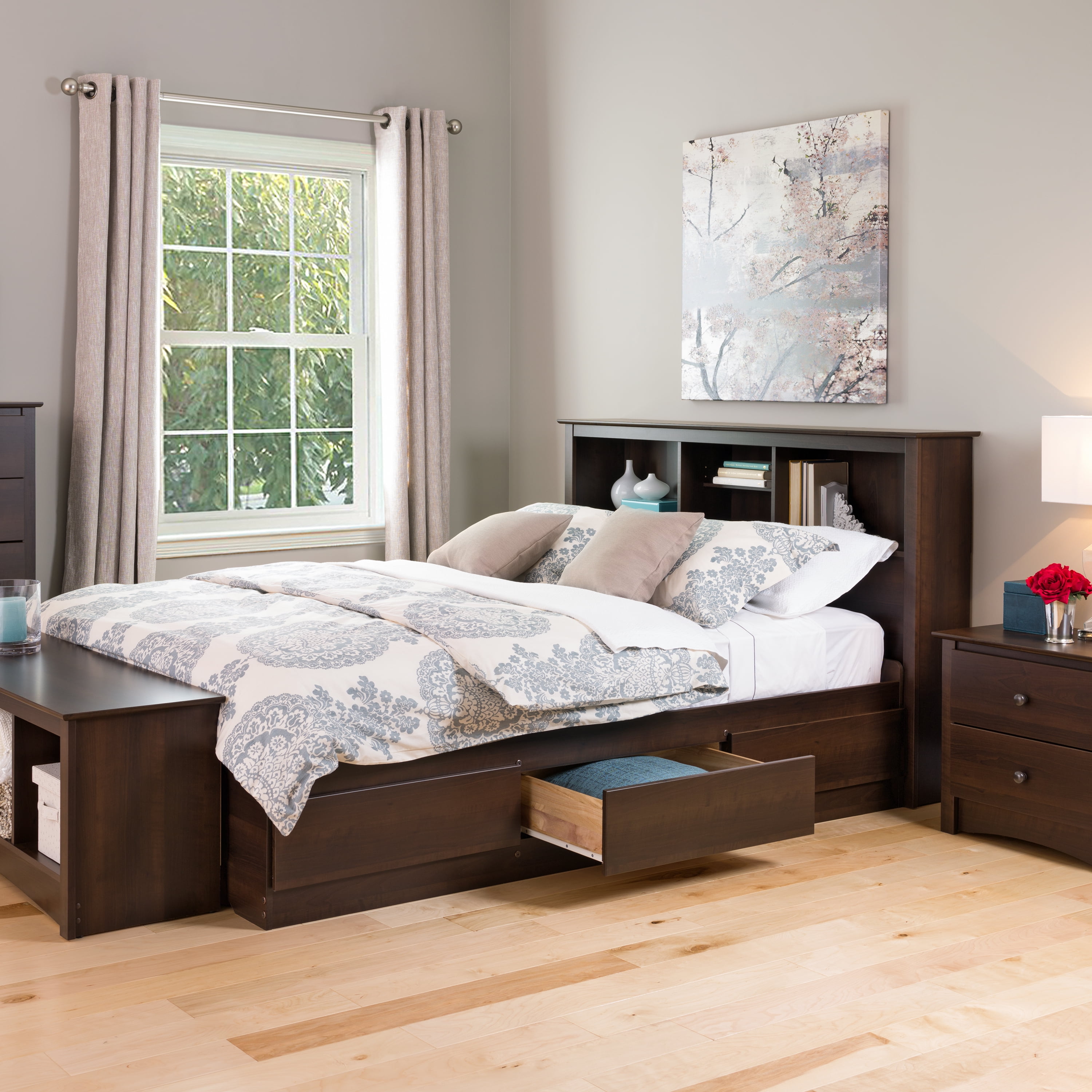 Prepac Full Mate s Platform Storage Bed with 6 Drawers Espresso