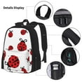 thumbnail image 3 of Pofeuu Fly Flying Ladybug Print Backpack Travel Backpacks With Lunch Bag Pencil Bag Set 3 pcs Set Cartoon Backpack, 3 of 7