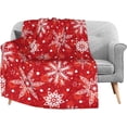 thumbnail image 3 of Winter Snowflakes Throw Blanket Lightweight Flannel Fleece Blankets Warm and Cozy Throws for Winter Bedding and Couch 50"X40" Inches for Kids Adults, 3 of 6