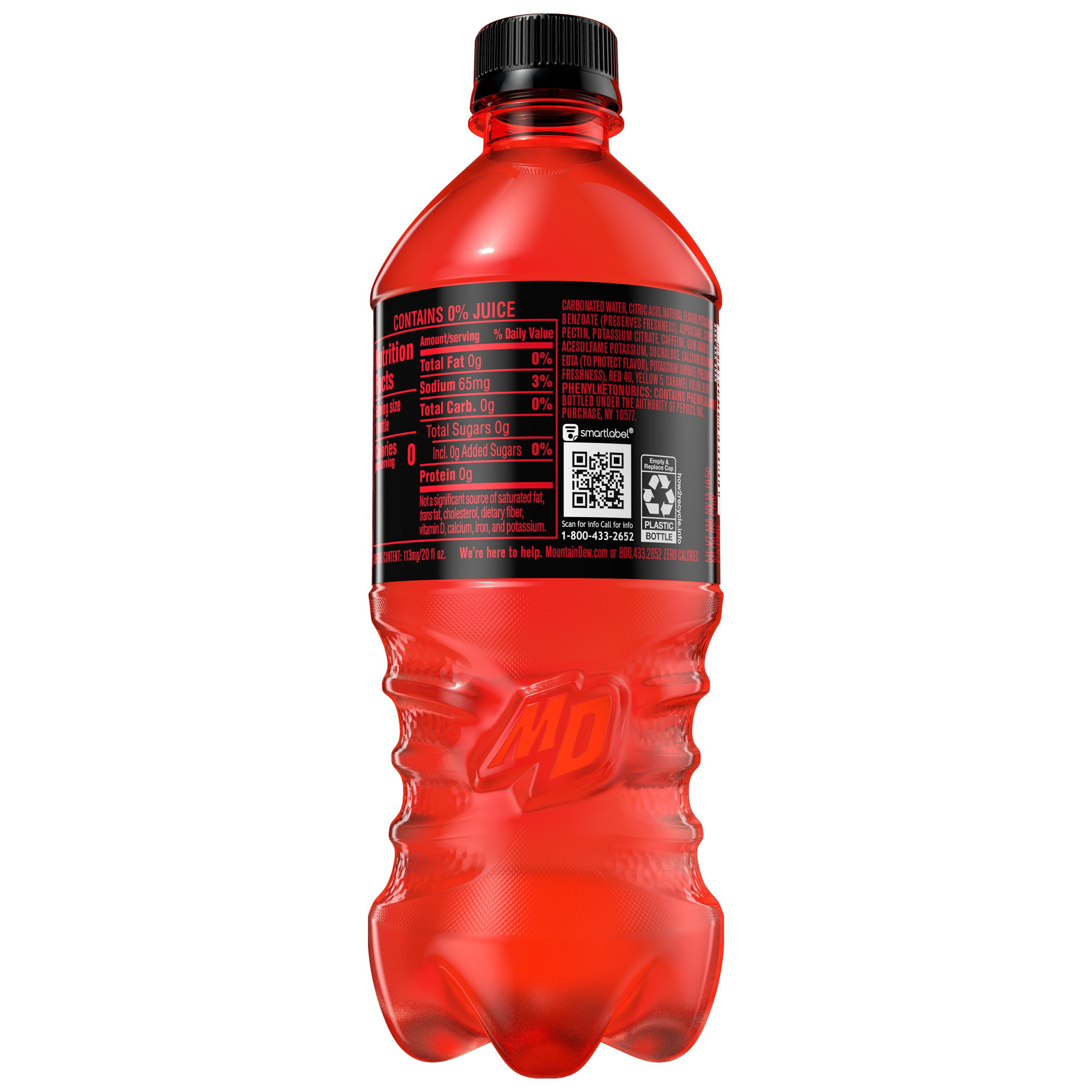 Diet Mountain Dew Code Red Cherry Citrus Soda Pop, 20 fl oz Bottle