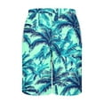 thumbnail image 4 of Shorts for Men Hawaiian Print Pockets Casual Elastic Waist Drawstring Beach Shorts Mint Green XXL, 4 of 5