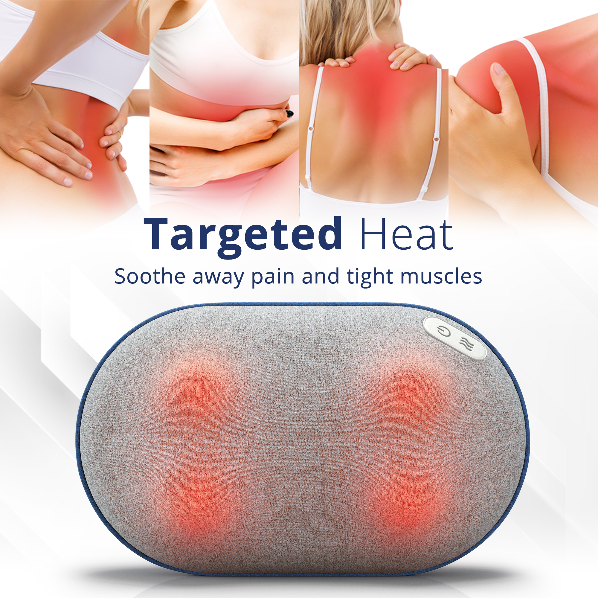 Miko Shiatsu Back Massager and Neck Massage Pillow with Heat for Shoulders, Calf, Legs, and Feet - image 3 of 7