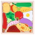 thumbnail image 1 of Wooden Vegetable Jigsaw Puzzle Toy Children Kids Toddler Educational Early Learning Gift, 1 of 4