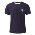 thumbnail image 3 of T-shirts pour Hommes Été Plage Imprimé Petit Arbre Blouse Manches Courtes Col Rond Hauts T-Shirt, 3 of 3