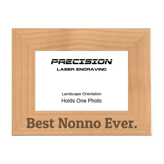PrecisionNC Nonno Frames Best Nonno Ever Engraved Natural Wood Picture Frame Gift from Grandchild 4x6 Landscape