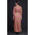 thumbnail image 5 of Bimba Rayon Anthurium & Leaves Printed Gown Kimono Sleeves Summer Long Maxi SlitÂ&nbsp;Dress-Small, 5 of 6