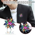 thumbnail image 2 of Three Colors Gold Plated Rhinestone Crystal Bouquet Flower Scarf Pin & Brooch, 2 of 8
