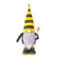 thumbnail image 2 of Stretchy Bumblebee Gnome Plush Doll - With Striped Bumblebee Hat & Shoes, Long White Beard, Holding Honey Dipper, Stretchy Feature, No Tag - For Home Decor, Spring Decoration, Honey Bee Theme Party,, 2 of 9