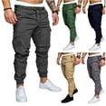 thumbnail image 3 of Men Skinny Slim Fit Urban Straight Leg Trouser Casual Pencil Jogger Cargo Pants, 3 of 4