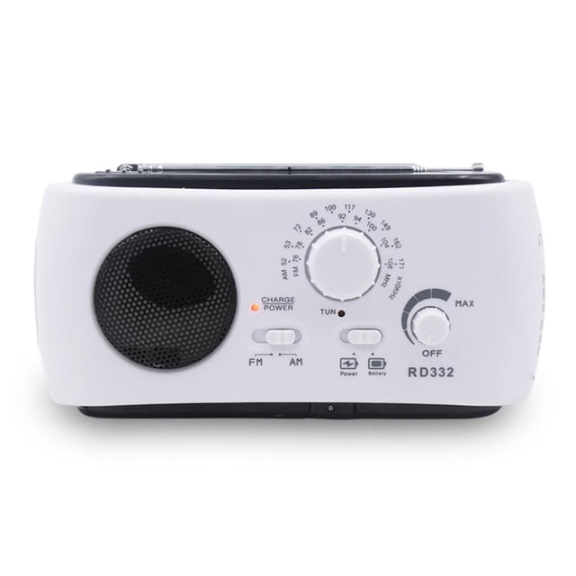 Radio Portátil Am/Fm Radio Solar Multifunción De Autogeneración Con Manivela Manual Con Linterna Led Guardurnaity TO002997-00