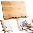 thumbnail image 2 of Wooden Book Stand, Adjustable Book Holder Tray with Page Paper Clips, Stable and Portable Stable Hard Holder Stand for Reading Book, Recipe, Music Book, Textbook, Tablet, Large Size, 2 of 9