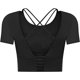 thumbnail image 5 of Tops Cortos de Entrenamiento para Mujer Camisetas de Yoga Acolchadas Sin Costuras Negro XL, 5 of 5