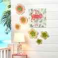 thumbnail image 2 of Tropical Home Decor - Pink Metal Wall Flowers, 2 of 10