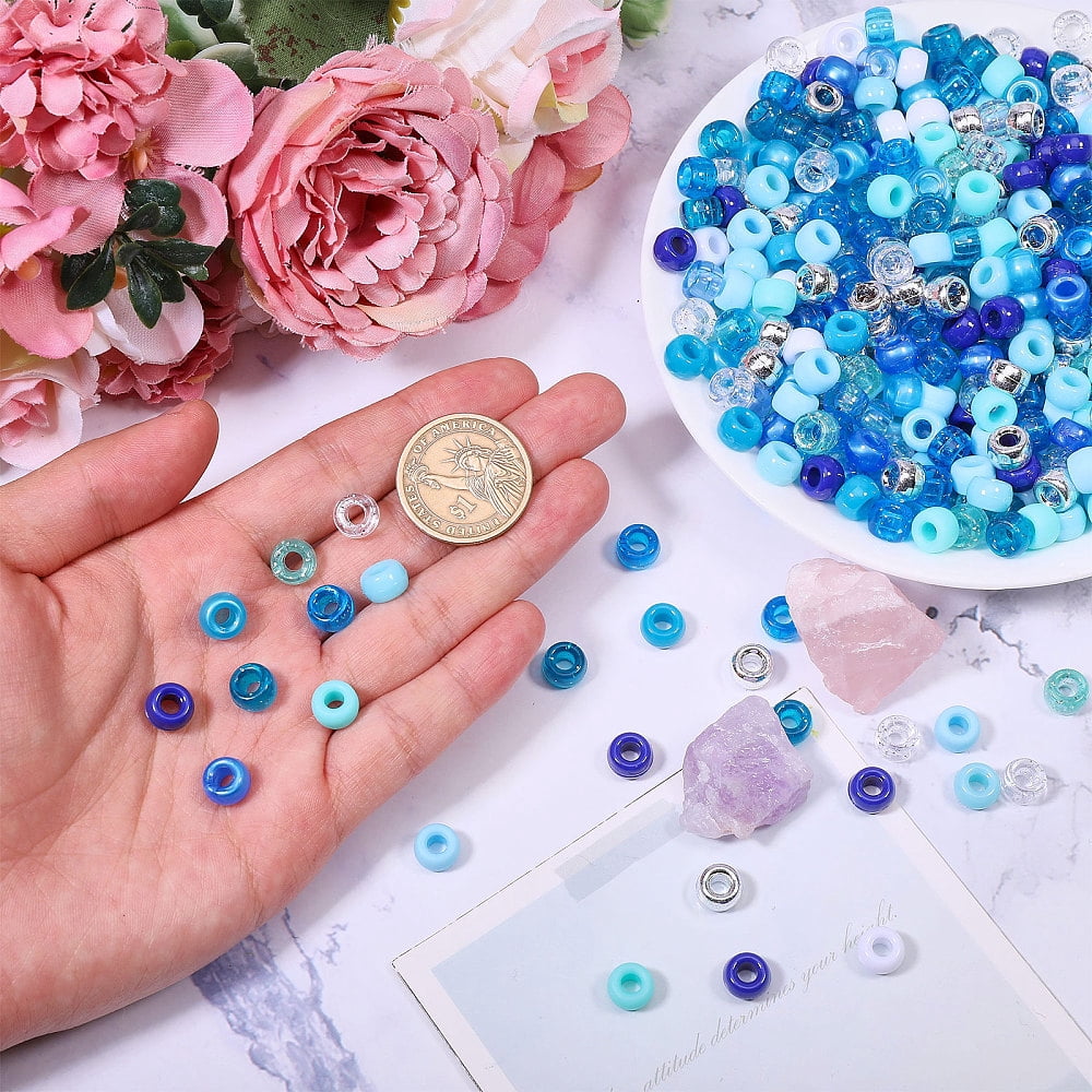 1500pcs 15 Colors Blue Pony Beads Handmade Strands Crafts Beads for Jewelry Necklace Bracelets Making Party Decoration Earrings Beads DIY Crafts