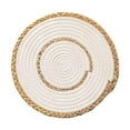 thumbnail image 4 of Fennco Styles Hand-Woven Rattan Cotton Rope Placemats 12-Inch Round, Set of 4 - White Braided Table Mats Heat Resistant Insulation for Home, Boho Décor, Dining Table, Banquets, Special Events, 4 of 5