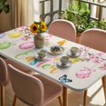 thumbnail image 3 of Happy Easter Table Cloths for 4 Foot Rectangle Tables, Spring Colorful Eggs Butterfly on Linen Patio Waterproof Elastic Fitted Tablecloths, Washable Rectangular Table Cover for Camping, 3 of 8