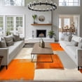 thumbnail image 3 of 6'x9' Area Rugs, Burnt Orange Indoor Outdoor Area Rug for Living Room Bedroom, Grey Modern Abstract Oil Painting Geometric Washable Bathroom Rugs Kitchen Floor Carpet Mats Home Decor Aesthetic, 3 of 8