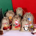 thumbnail image 2 of Bolsas de calendario de adviento de 24 días, bolsas de lino para CALENDARIO DE cuenta regresiva de Santa Claus, bolsas de regalo con cordón, bolsas de dulces DIY, a granel, Año Nuevo, 2023, 2 of 4