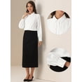 thumbnail image 2 of DARING DIVA Women's Pleated Dressy Business Casual Blouse XS White, 2 of 6