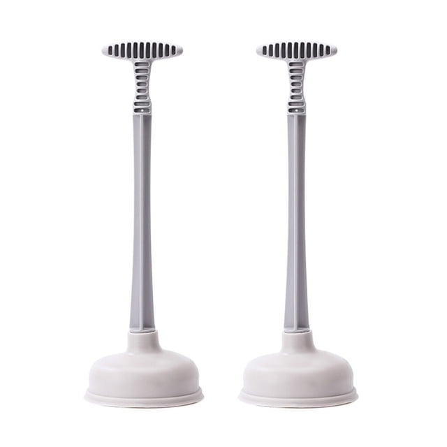 2 limpiadores de tuberías de inodoro prácticos, con succión, para alcantarillado sanitario, para casa y oficina (gris)
